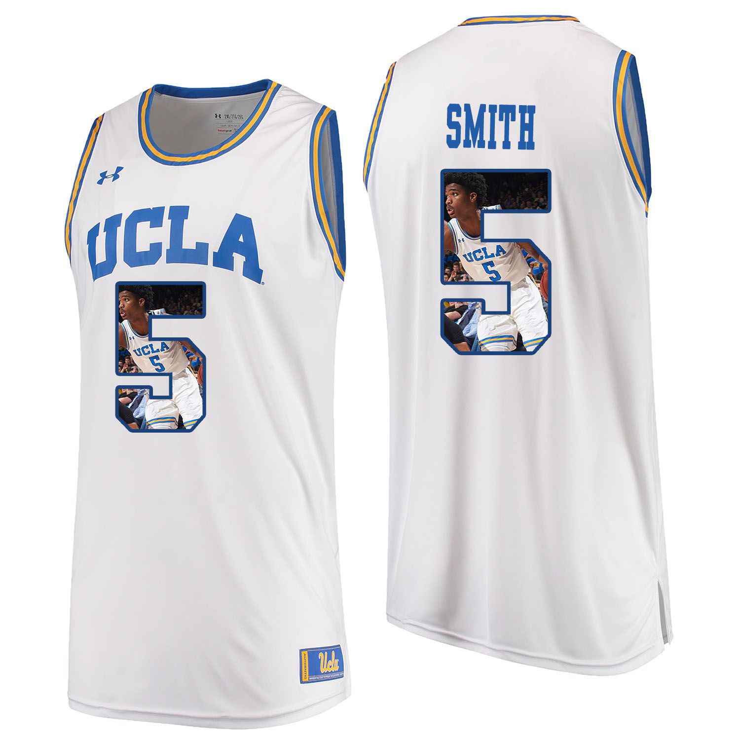 Men UCLA UA 5 Smith White Fashion Edition Customized NCAA Jerseys